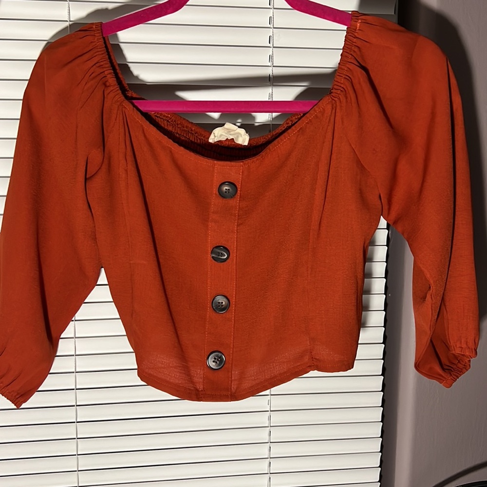 Womens Orange Crop Top